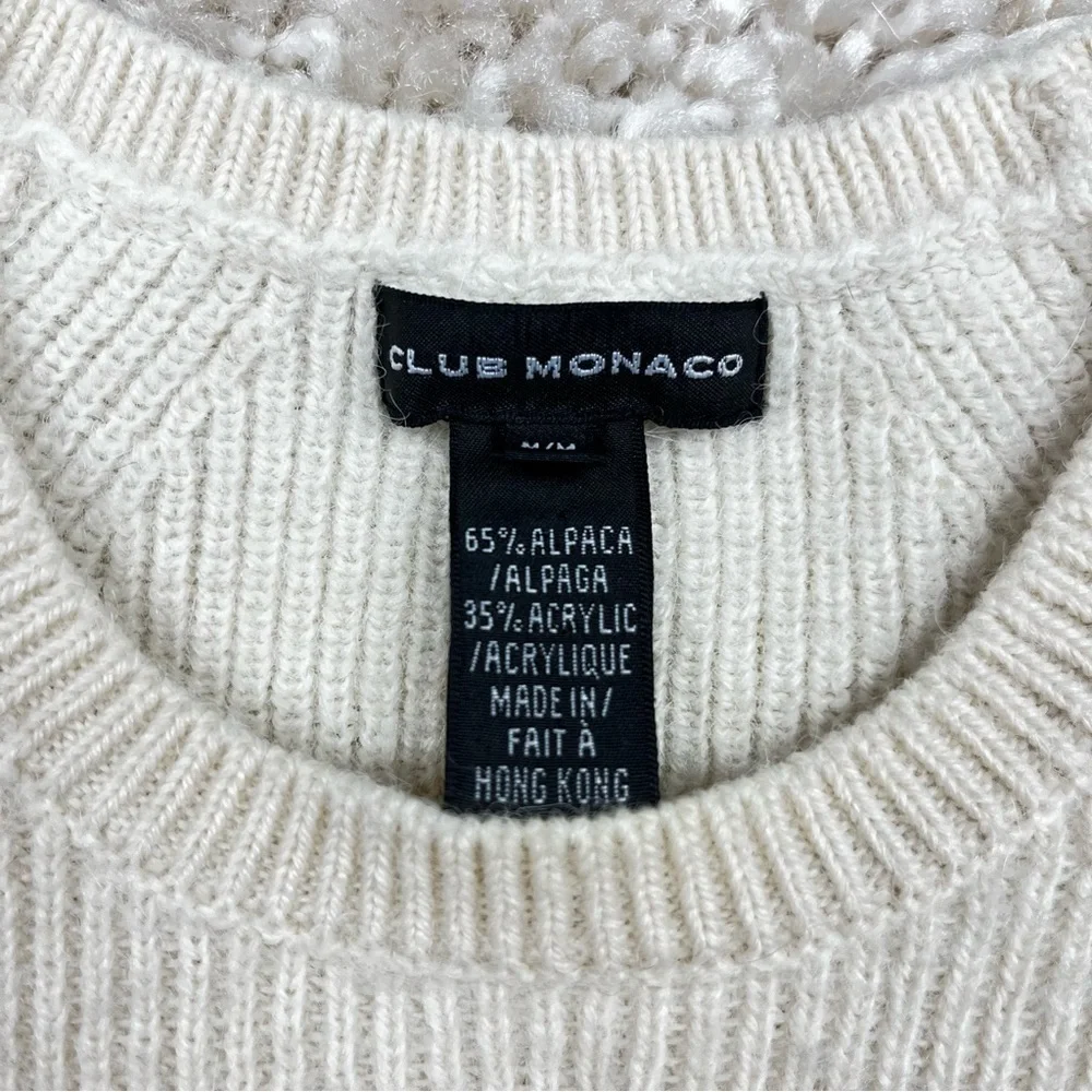 Club Monaco Alpaca Sweater‎ ivory classic minimalist size M